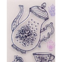 Clear Stamp (Stempel Transparan/Bening) - Flower Design on Tea Pot