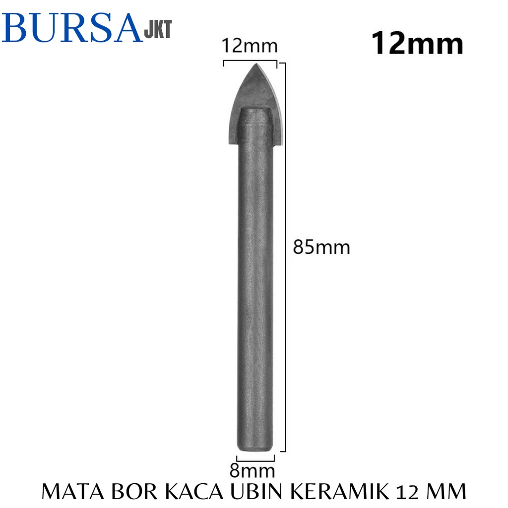 MATA BOR TOMBAK KACA KERAMIK MARMER ALLOY DRILL BIT 12 MM