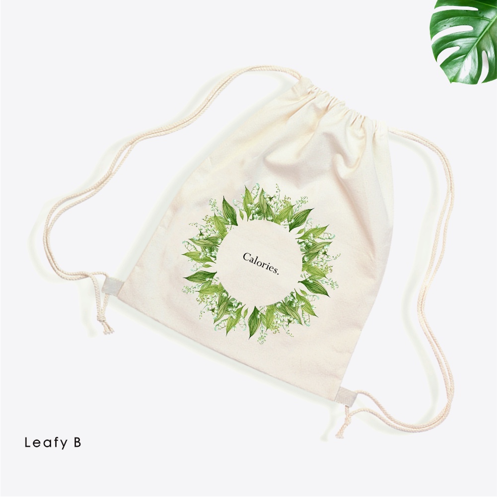 Stringbag Motif Daun Tropic Tropical Leafy Santai klasik Vintage #STTR