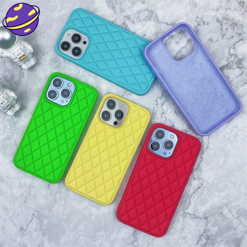 Soft Case Silikon Motif Lingge Untuk IPhone 11 12 13 Pro X XR XS MAX