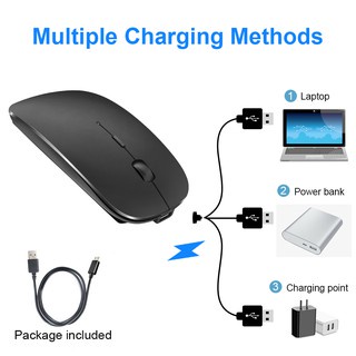 (COD) Silent Wireless Mouse Rechargeable 2.4G 1600 DPI RGB LED Backlit Isi Ulang Mouse Gaming Ergono