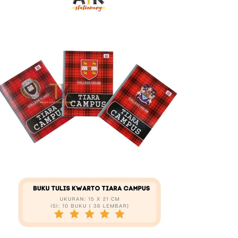 

✤ Buku Tulis Campus Tiara Kwarto 38 Lembar atk ♟
