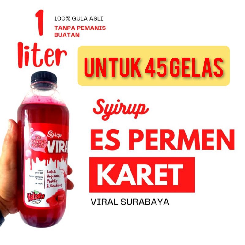 

sirup Es Permen karet Viral 1 Liter