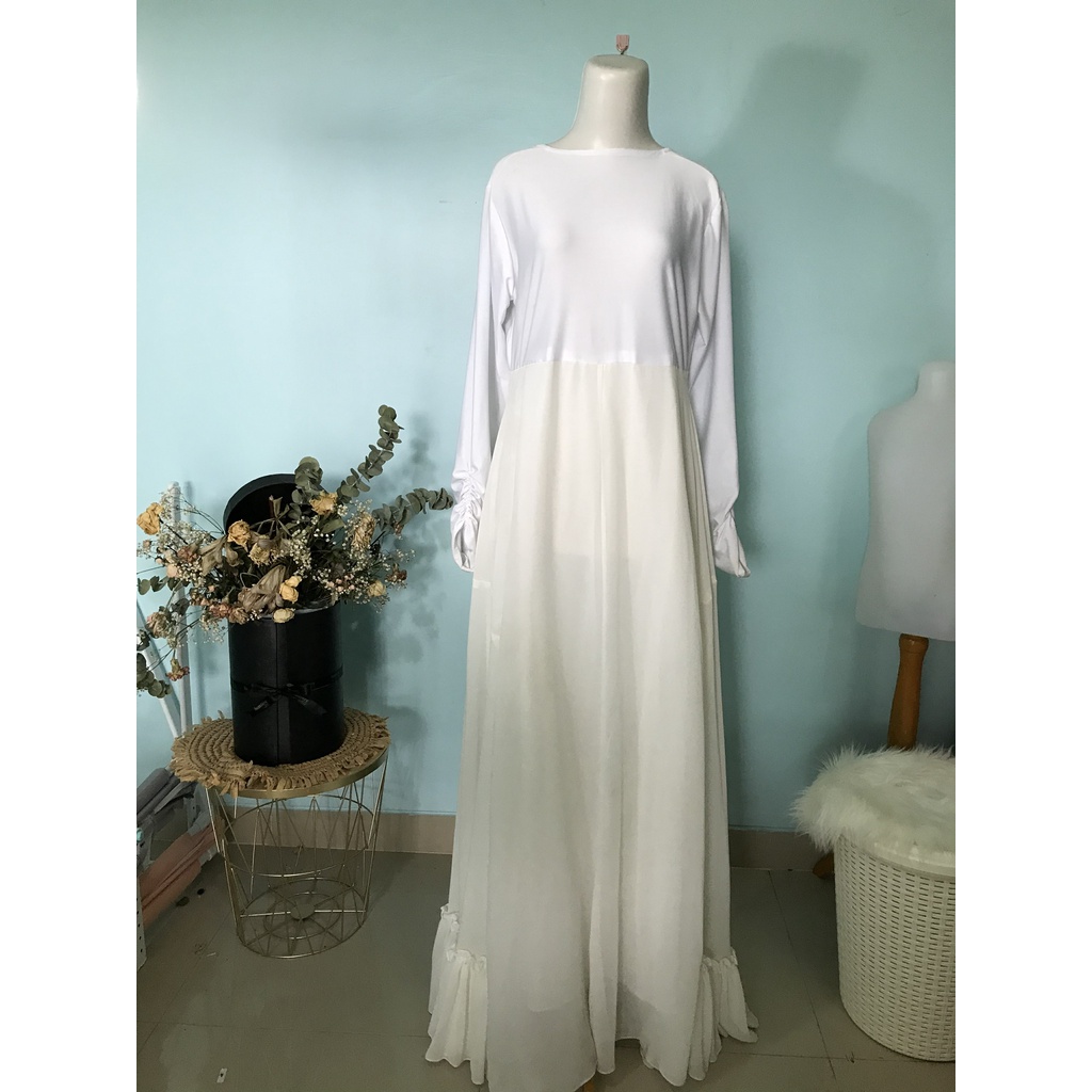 Dress Polyester sifon Putih