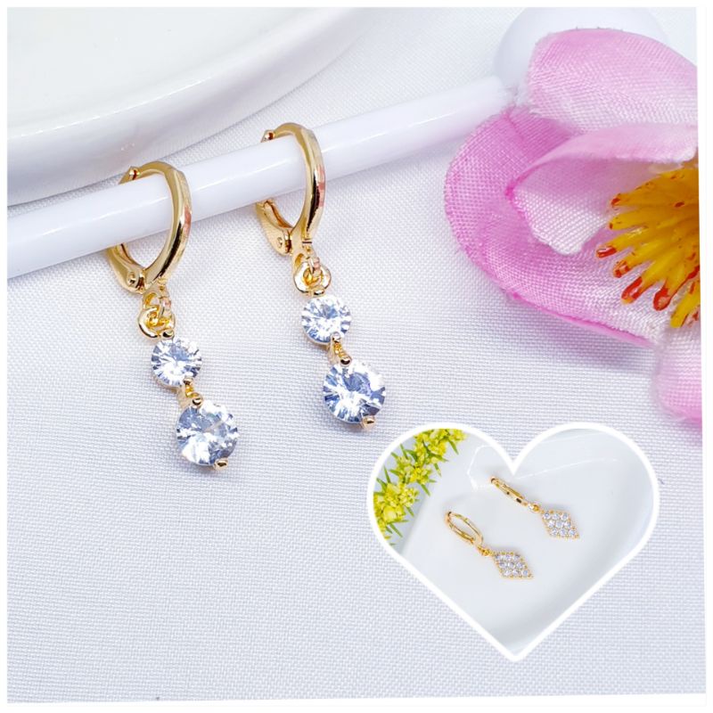 Anting kupu-kupu Love import permata