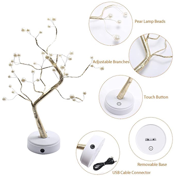 READY STOCK Lampu Tidur Model Pohon Ranting Unik Colokan USB/ BATTERY / TREE LAMP DEKORASI KAMAR 108/72/36 LED Putih Hangat Light