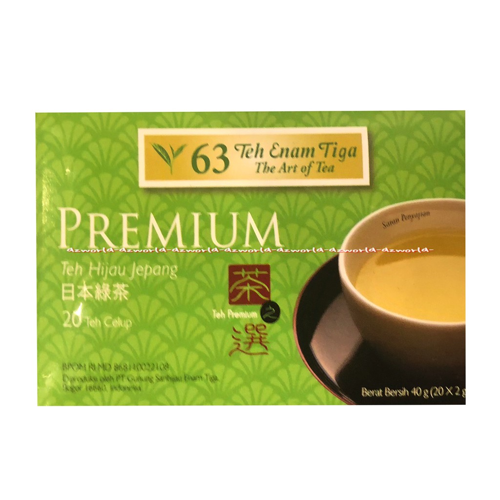 Teh Enam Tiga Premium Teh Hijau Jepang 20Celup Japan Green Tea Teh 63 Premium Japanese Green Tea