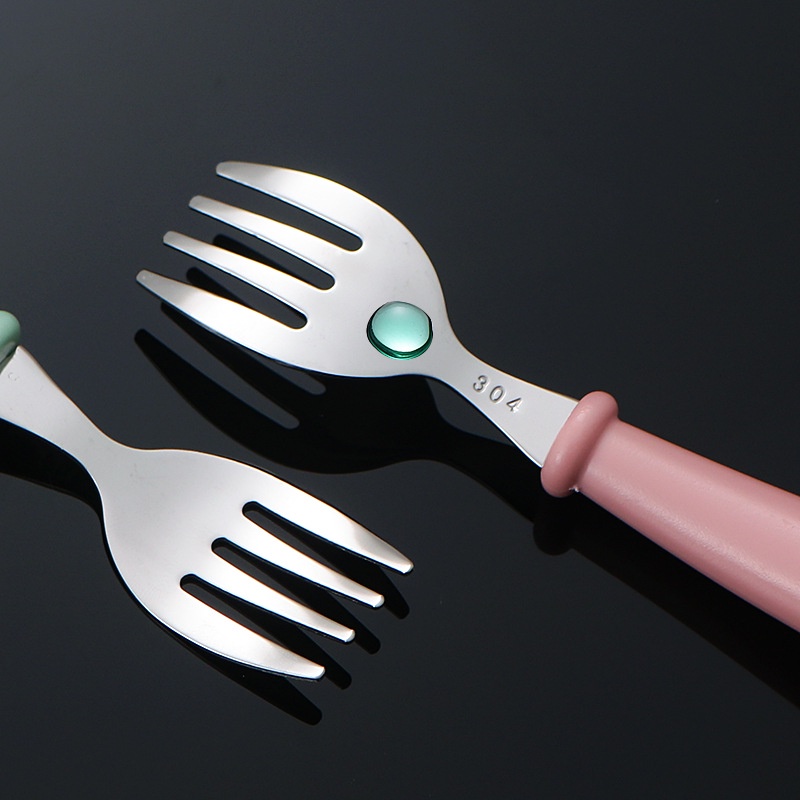 [Rumah MAINAN] Stainless Sendok Garpu Baby Spoon Fork Portable Set Peralatan Makan Gambar Kartun  Alat Makan Anak Travel MPASI Bayi