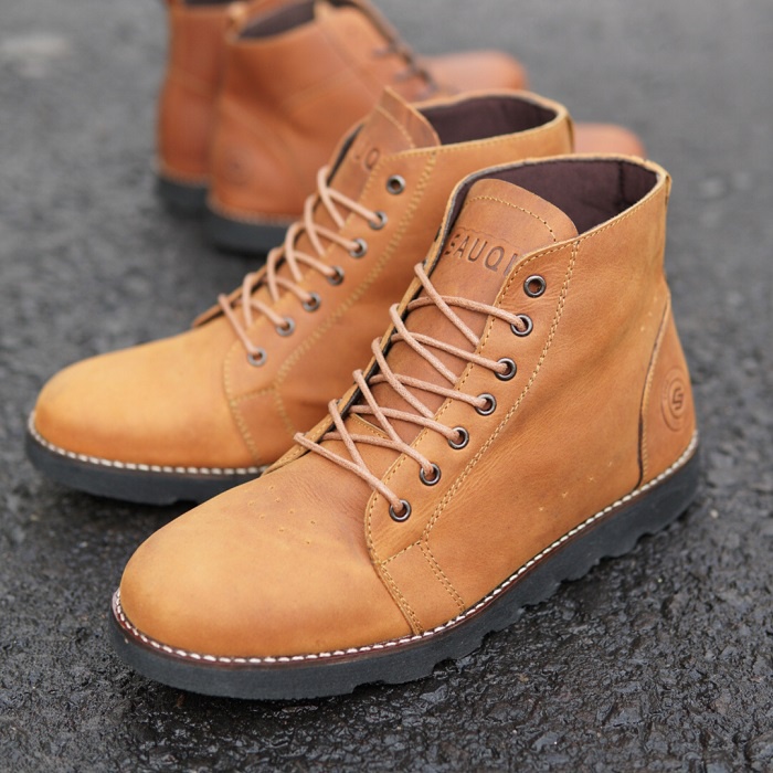 Sauqi Fotwear Barbados Sepatu Boots Pria Kulit Asli Coklat