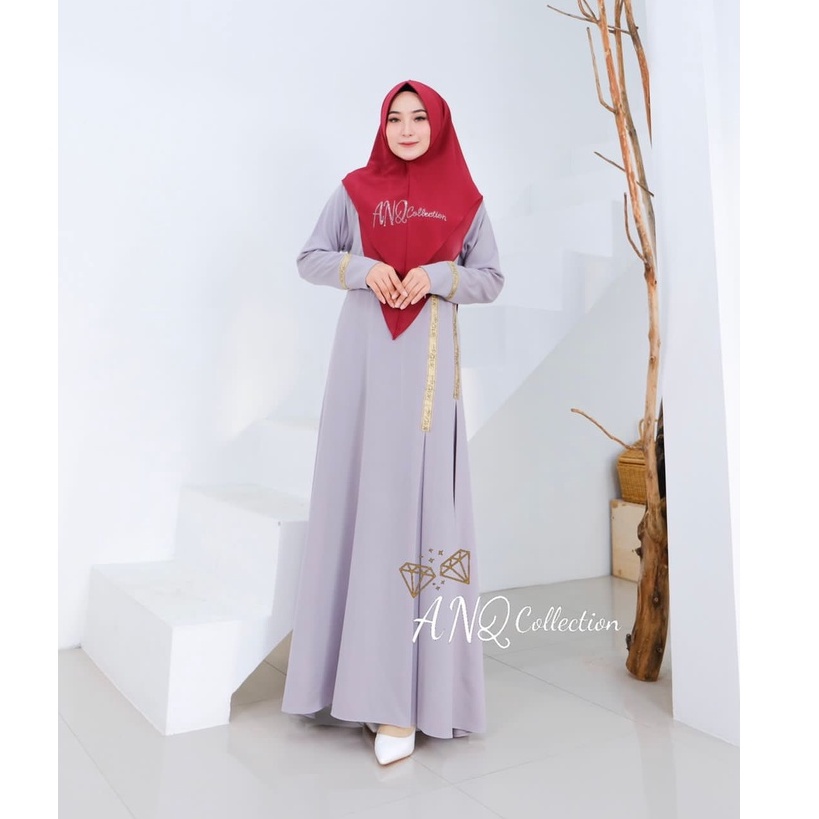 GAMIS NATASYA MADINA JASMIN ANQ COLLECTION ITYCREPE JERSEY MIX CERUTY PREMIUM DRESS PESTA SIZE JUMBO