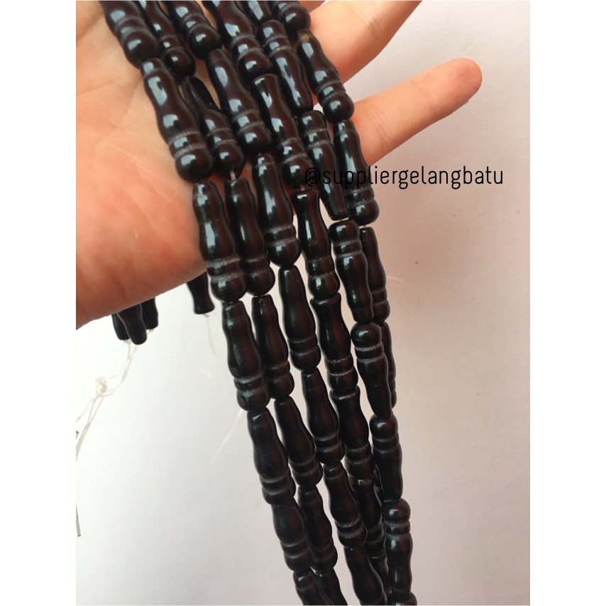 bahan ujung kepala tasbih HITAM aksesoris muslim tasbeh batu kado haji muslimah fashion pria wanita