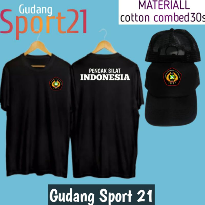 kaos baju PENCAK SILAT INDONESIA IPSI plus topi kaos pencak silat