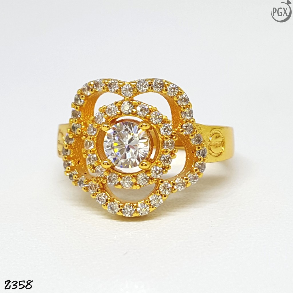 PGX Cincin Xuping Wanita Aksesoris Fashion Perhiasan Lapis Emas Premium - Z358