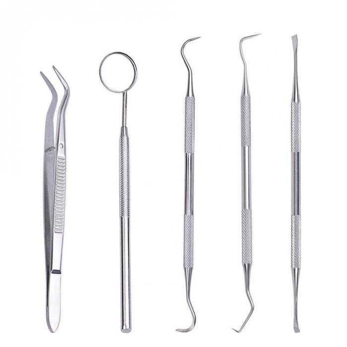 Peralatan Oral Perawatan Dokter Gigi Dental Care 5in1 Stainless Steel Aman Digunakan Multifungsi