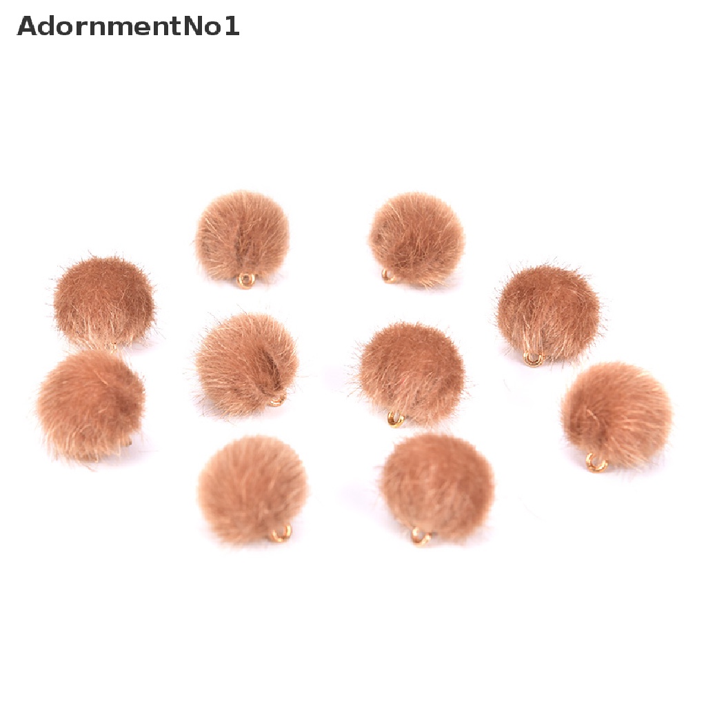 (AdornmentNo1) 10pcs / Set Liontin Bola Pompom Plush Untuk Membuat Perhiasan DIY