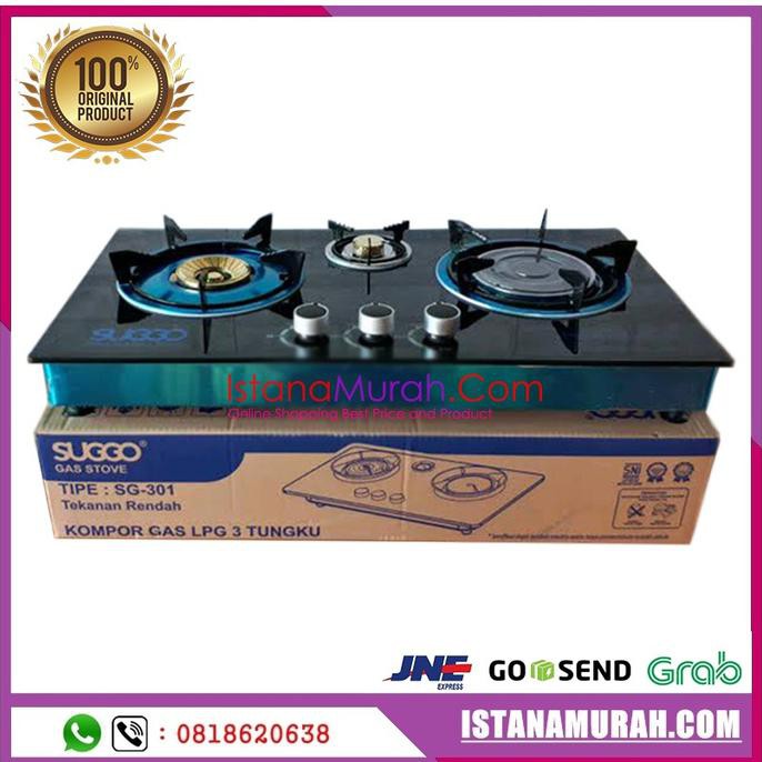 Kompor Suggo 3 Tungku - Infrared Gas Stove - Kompor Tanam - Terbaik !