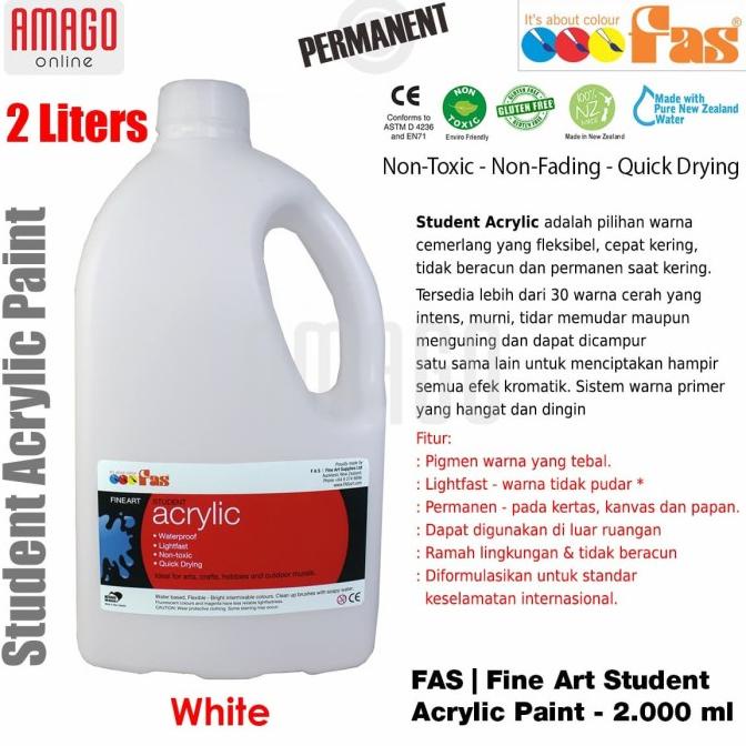 

FAS - STUDENT ACRYLIC PAINT - 2 LITER - WHITE