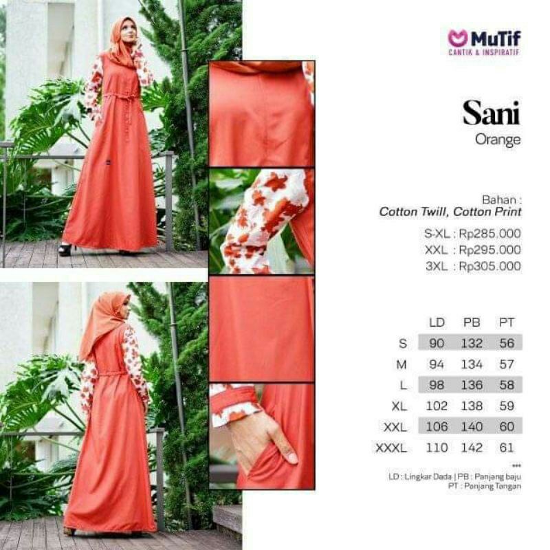 GAMIS MUTIF SANI ORANGE