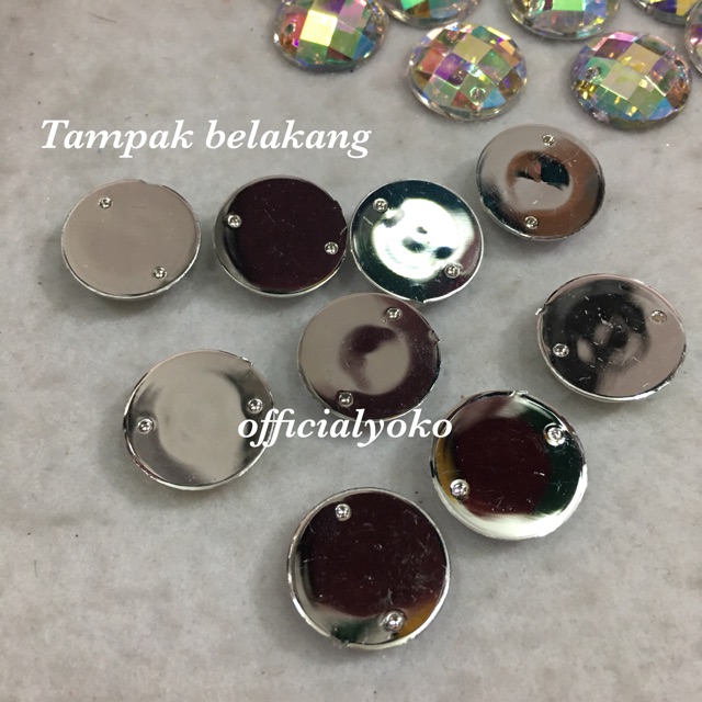 Resin Permata Bundar Pelangi 18mm BUY 10 GET 1