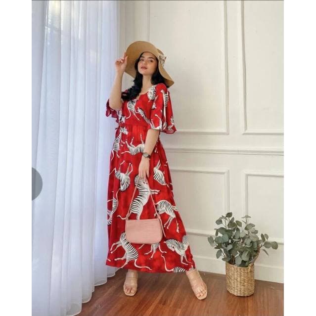 Dress Rayon Premium Home Dress Busui Fashion Korean Style Maxi Dress Kekinian