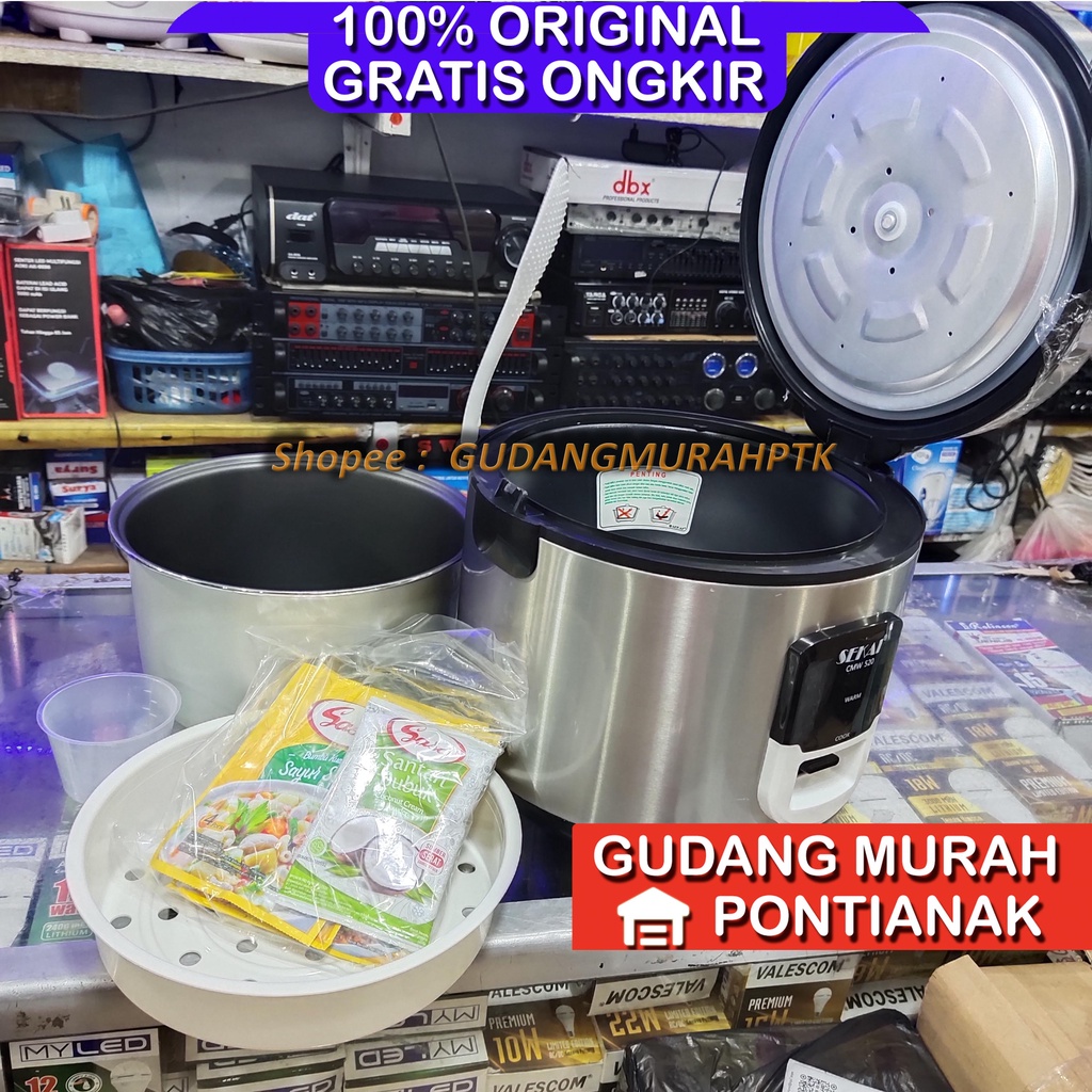 Rice Cooker SEKAI Stainless Silver KUALITAS TOP ORIGINAL / Penanak Nasi Magic Com Penghangat Nasi 3 in 1 / stenles Body 1.8L - CMW 520 magicom mejikom