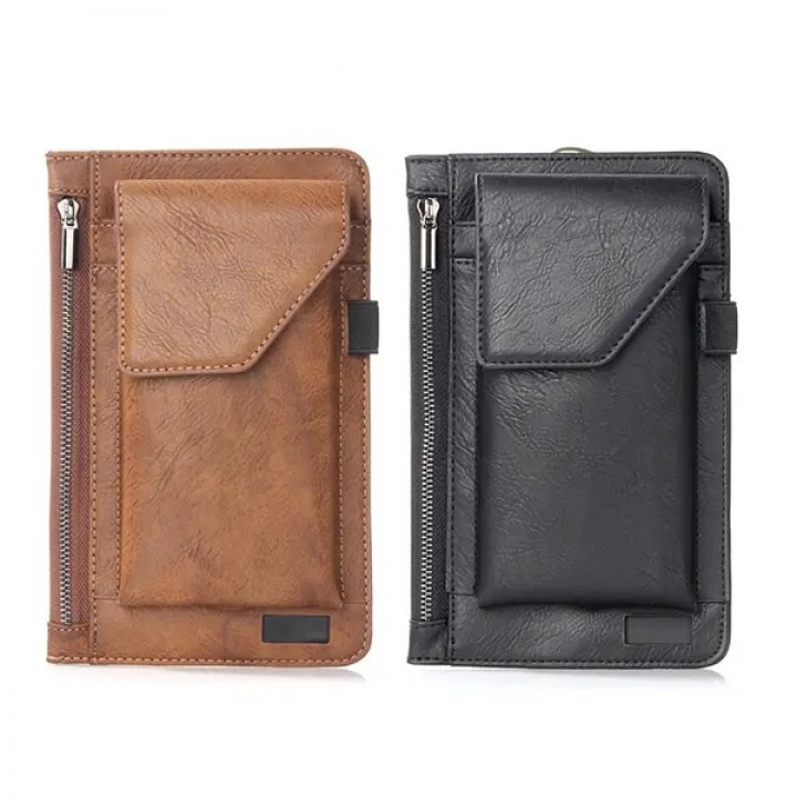 Waist Phone Bag PU Leather Vintage Model for Men - 6.3 inch Max