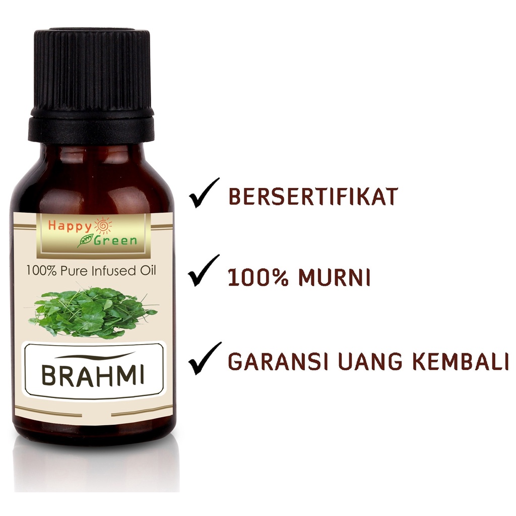 Happy Green Brahmi Oil - Minyak Centella asiatica dan Bacopa Oil