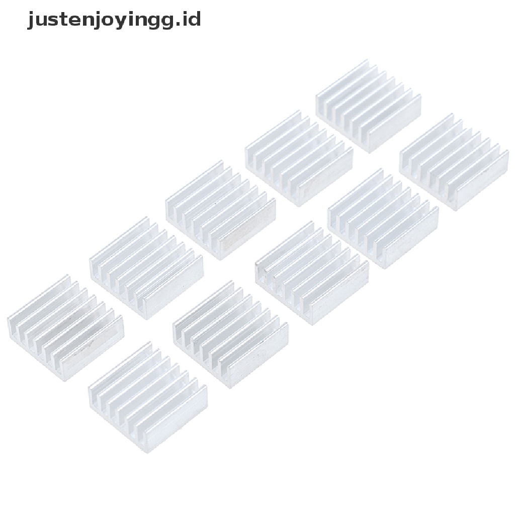 10pcs chip radiator Pendingin Elektronik Bahan Aluminum Ukuran 14x14 X 6mm