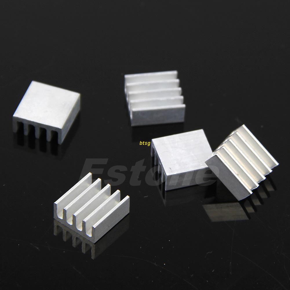 5pcs Heat Sink Bahan Aluminum Ukuran 8.8x8.8x5mm Untuk LED Power Memory Chip IC