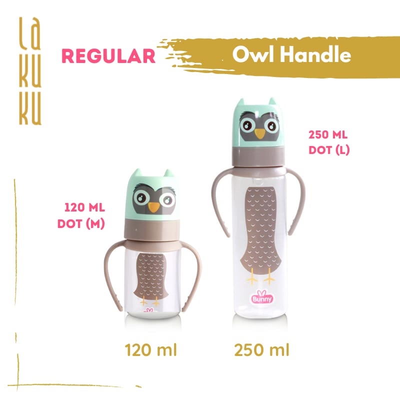 Lakuku - Lusty Bunny Botol Dot Susu Slim Neck Animal Handle Head 125ml 250ml