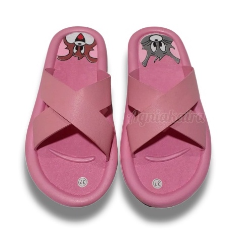 Sandal Selop Wanita Dewasa Motif Silang MICKY MOUSE Terbaru