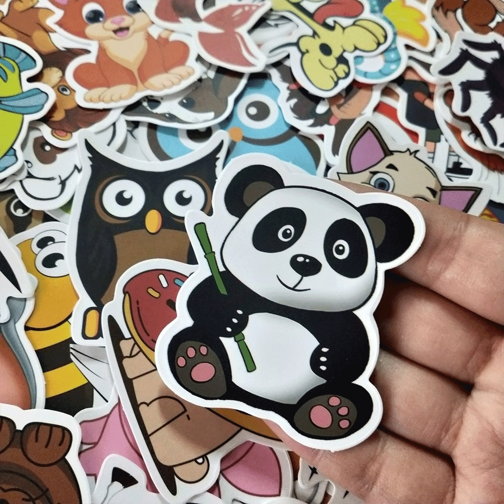 50 exquisite cartoon animal stickers graffiti waterproof skateboard stickers personalized luggage computer stickers