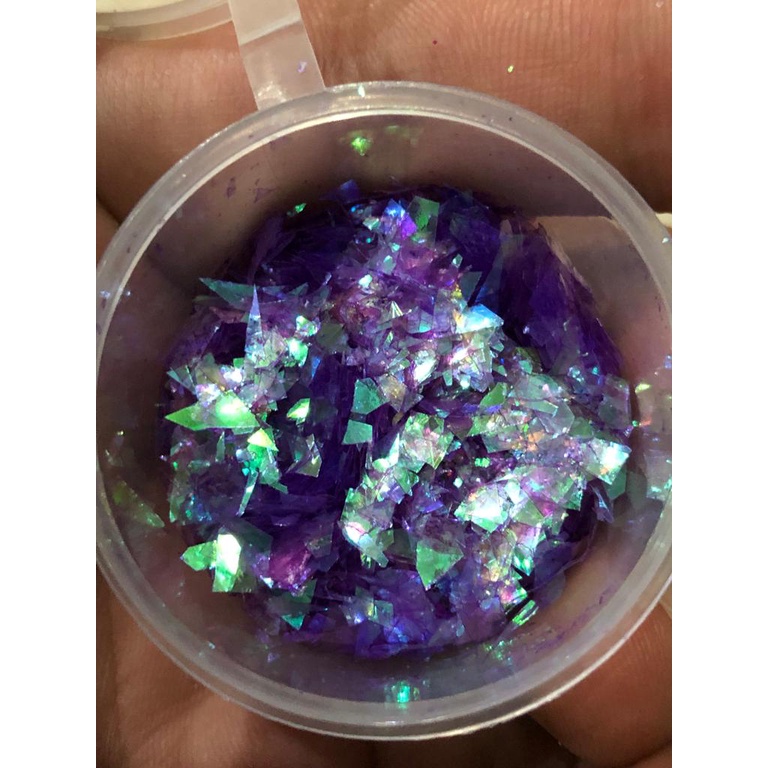 CAMPURAN RESIN CARBON  FOIL LEAF GALAXY FLAKES SNOW / NAIL ART/ HIASAN KUKU