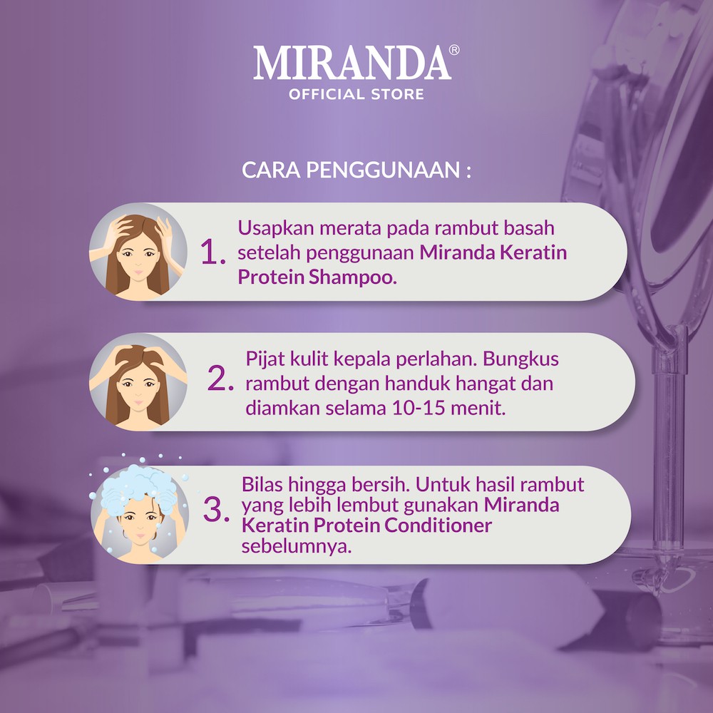 Miranda Keratin Protein Hair Treatment (Perawatan Rambut) 2x25ml