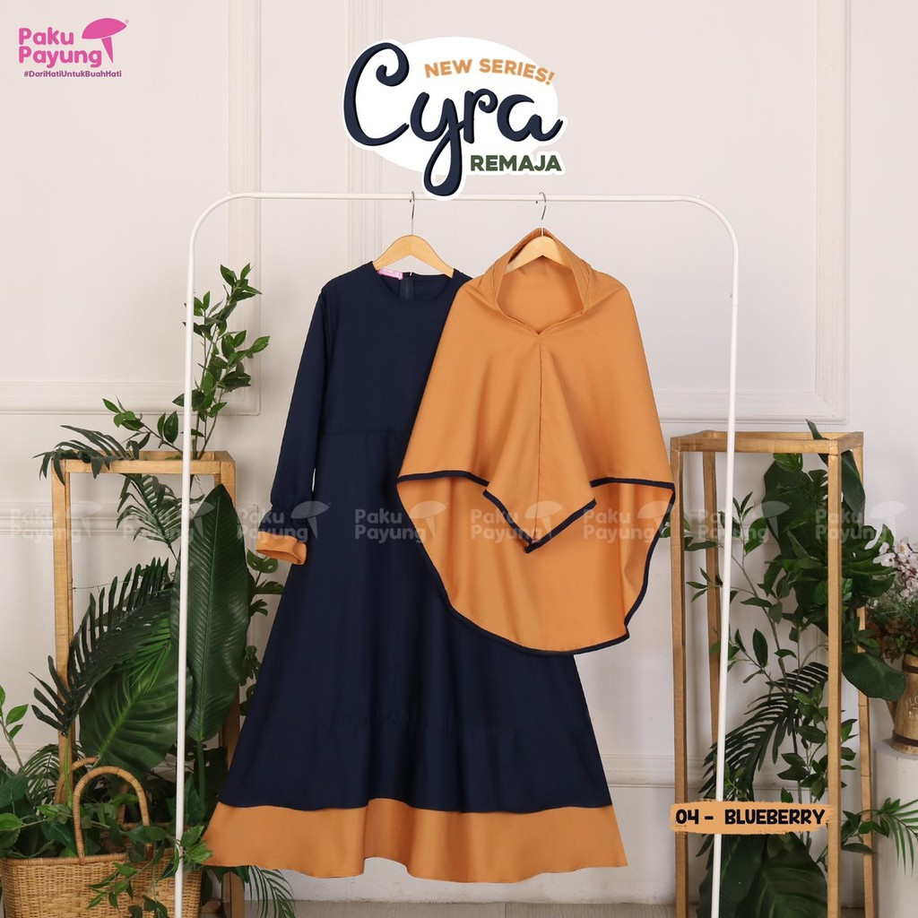 Gamis Cyra Series Anak 04 Blueberry Paku Payung