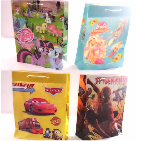 

SEKARANG 1 PAK isi 10 LEMBAR ! Tas kertas ulang tahun / souvenir kantong paper bag goodie bag little pony cars spiderman MOTIF LUCU