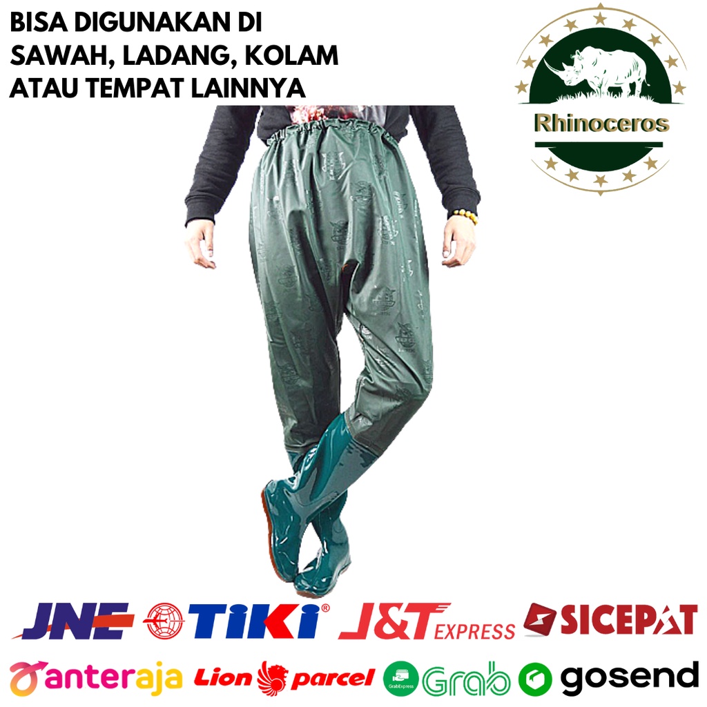 Sepatu Boots Wanita Pria Celana Sawah Panjang Anti Air Sepatu Keong Elastis