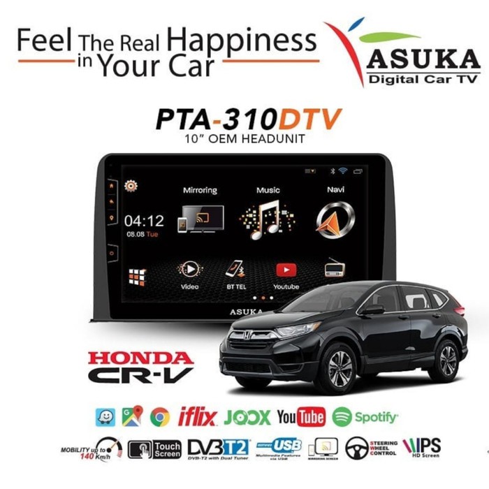 Asuka Android OEM Honda CRV Turbo built in Digital TV