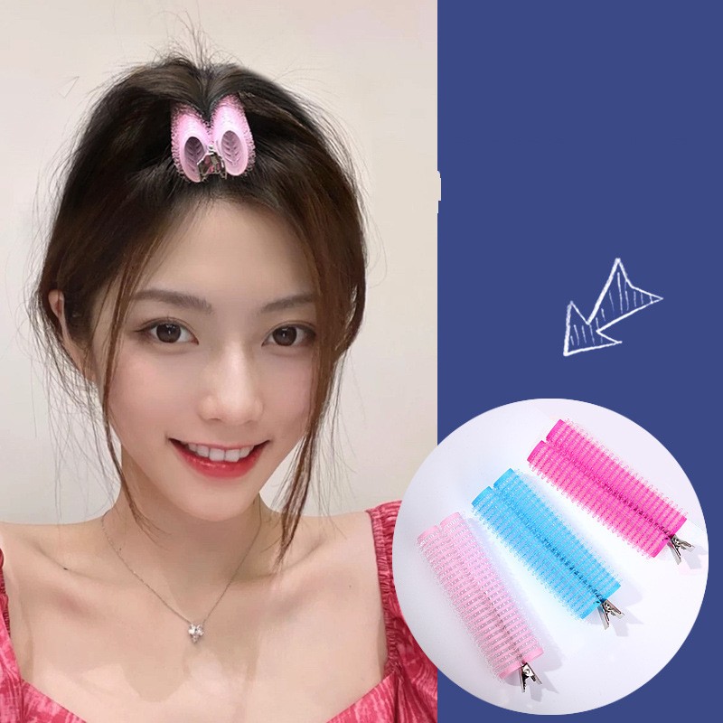 1 / 2 / 3 Pcs / Set Klip Penjepit Poni Rambut Bahan Plastik Dengan Perekat Tanpa Panas Untuk Salon