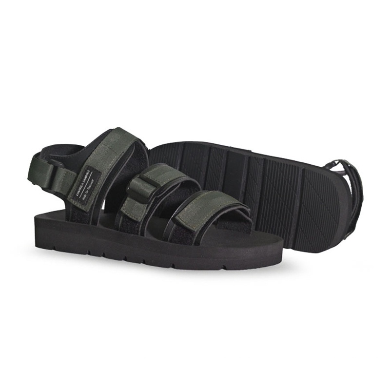 ALTO OLIVE BLACK ORIGINAL x LVNATICA Sandal Casual Hijau Hitam Pria Sendal Gunung Kasual Jalan Santai Harian Main Hangout Lebaran Traveling Fashion Distro Remaja Dewasa Outdoor Adventure Premium Travelling Footwear Tali 3 Green Strap Keren Terbaru Branded