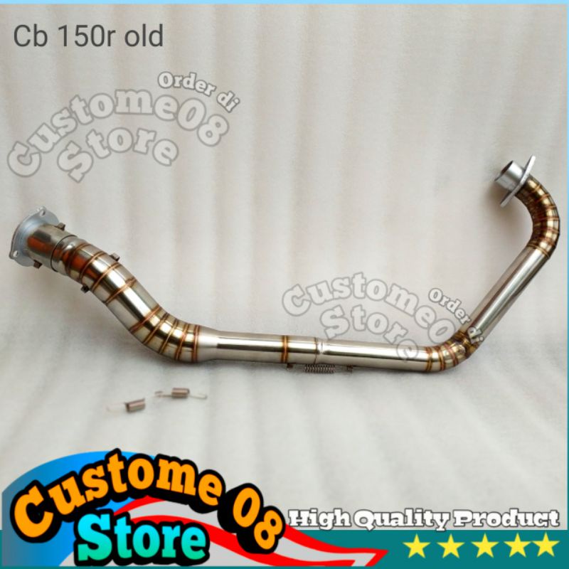 pipa leher knalpot cb150r old cb 150r new led pnp silencer fu standar ckd - leheran fu karbu adaptor