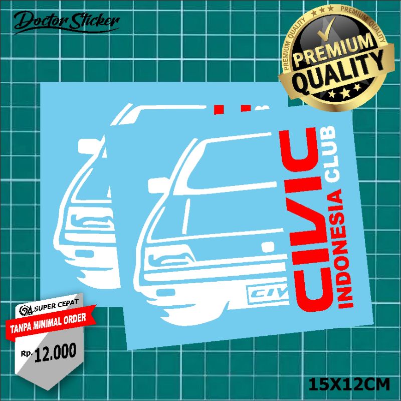 Stiker Civic wonder sb3 Sb4 / stiker cutting Civic wonder indonesia club / stiker mobil civic wonder