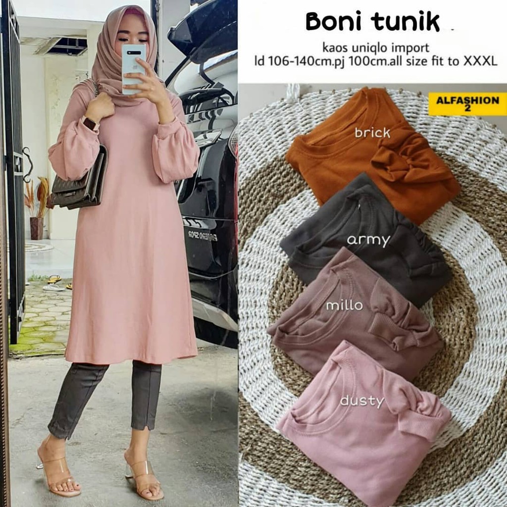 TKG - BONI TUNIK Atasan Wanita Tunik Rajut Uniqlo Import Jumbo Premium by Mumu Fashion Solo