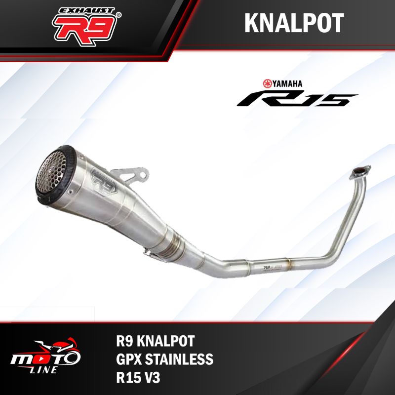 KNALPOT R9 GPX STAINLESE YAMAHA R15 V3 ORIGINAL