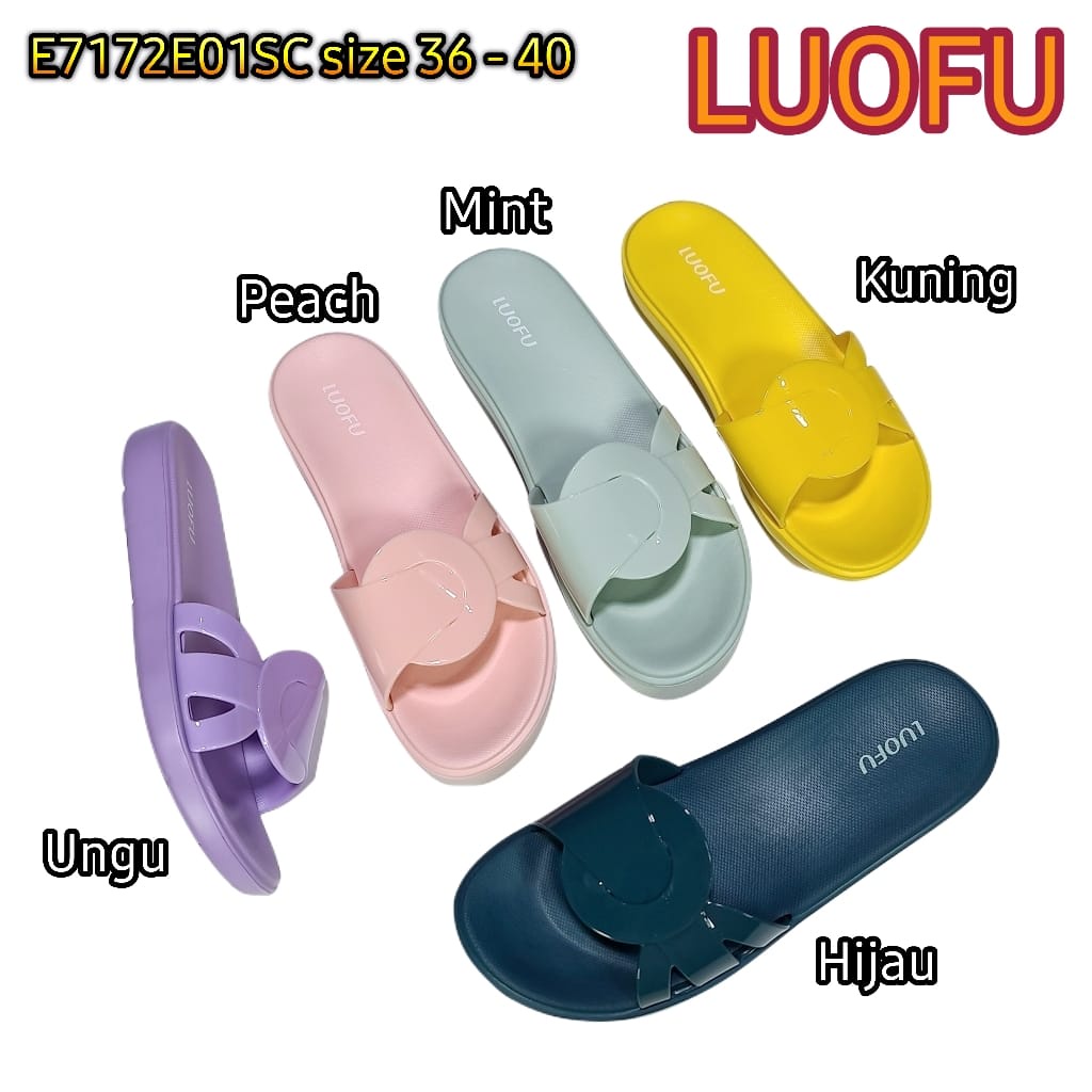 jelly sandal selop wanita karet luofu sendal slide kokop cewek import E7172E01SC