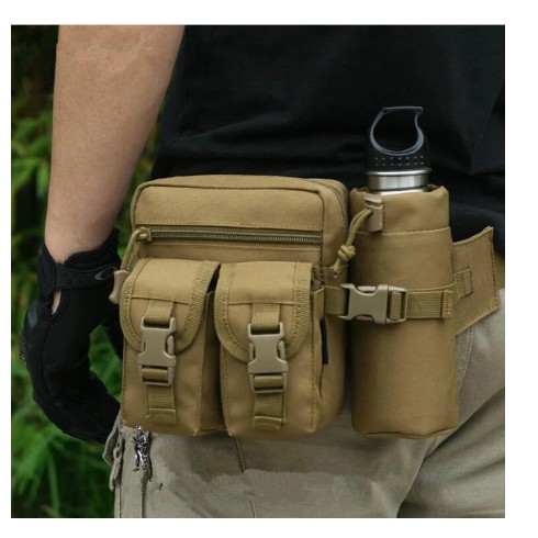 Trend-Tas Pinggang Tactical Army Dengan Tempat Botol Minum Waist Bag Tactical Army Import B321