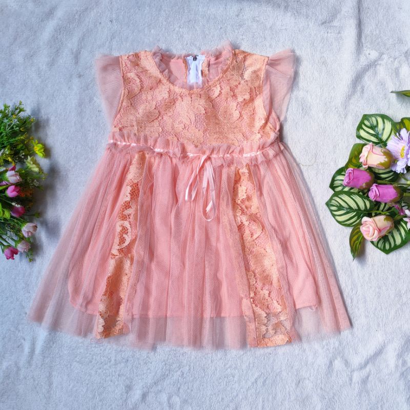 Dress anak 1 2 3 tahun gaun anak cewek perempuan terbaru ( dress ninda nandini )