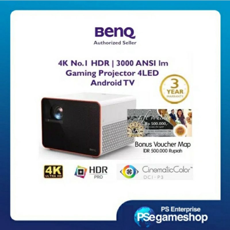 BenQ [X3000i] True 4K HDR 4LED Gaming Projector *Bonus Voucer Map Rp500k