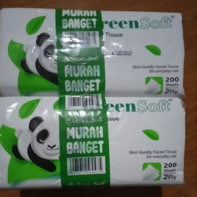 tisu kering Green Soft 200 sheet Beli 1 Gratis 1