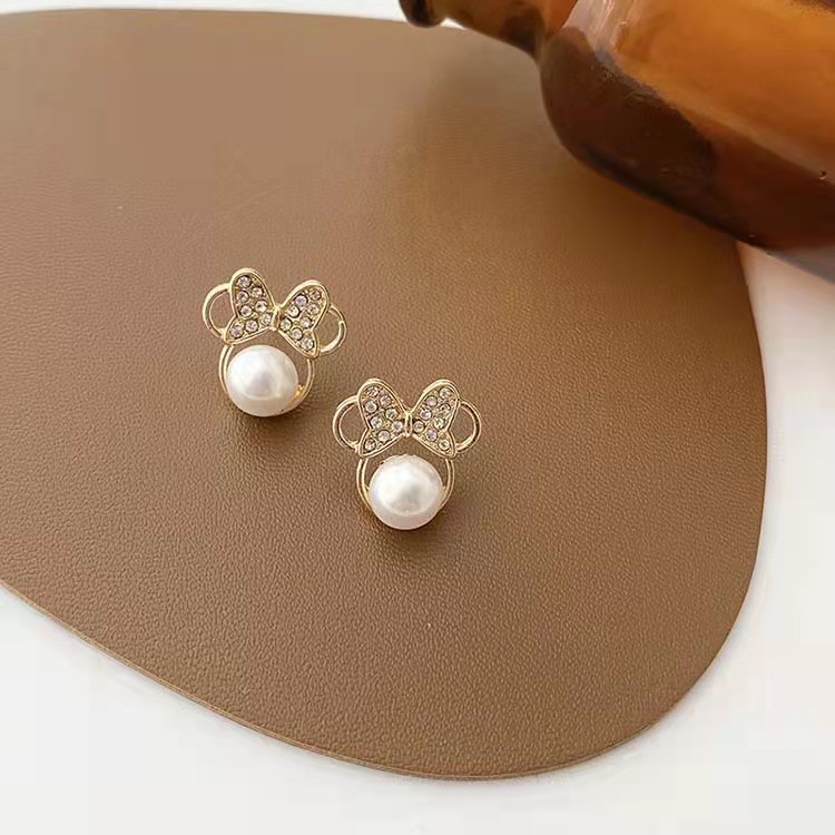 Anting Stud 925 Silver Model Micky Menjuntai Untuk Wanita